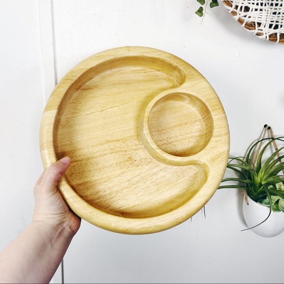 Crate&Barrel Other - Crate & Barrel Wooden Chip & Dip Bowl